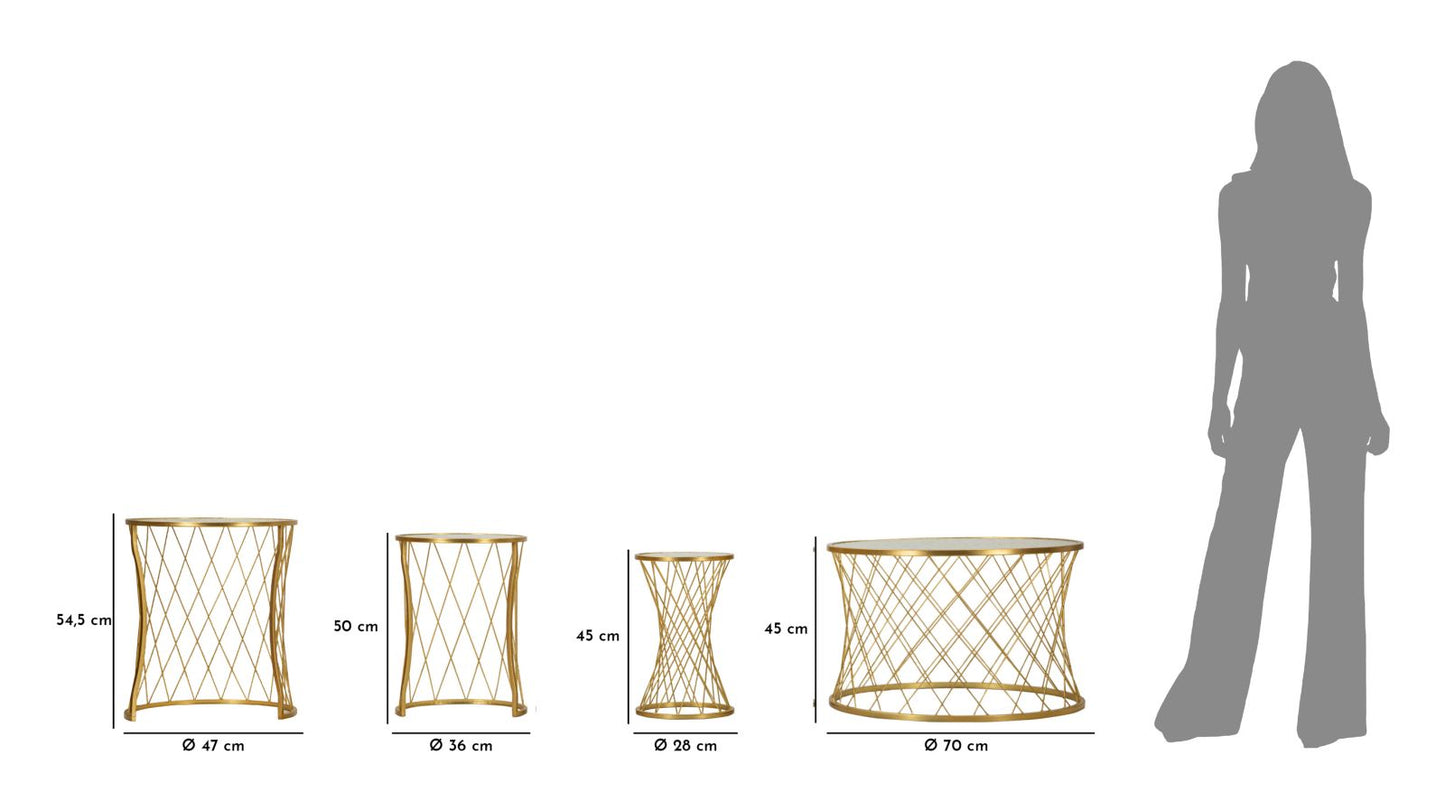 Tafel Noah Gold Set 4 Pcs Ø 70×45 cm