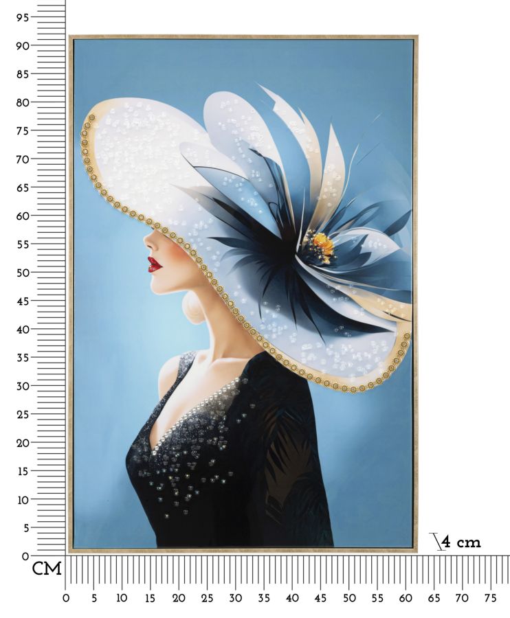 Schilderij On Canvas Lacquered Colour With Frame -b- 62×4×92 cm