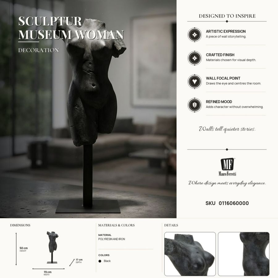 Sculptuur Museum Woman 19×17×50 cm