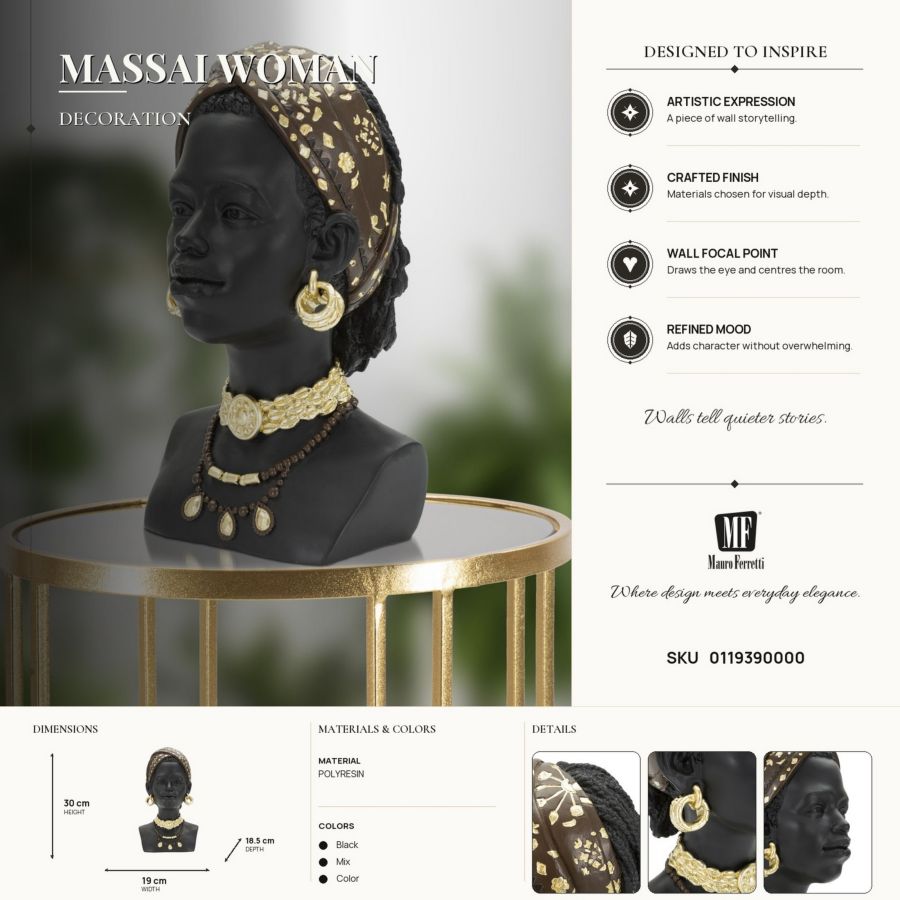 Decoratie Massai Woman 19×18,5×30 cm