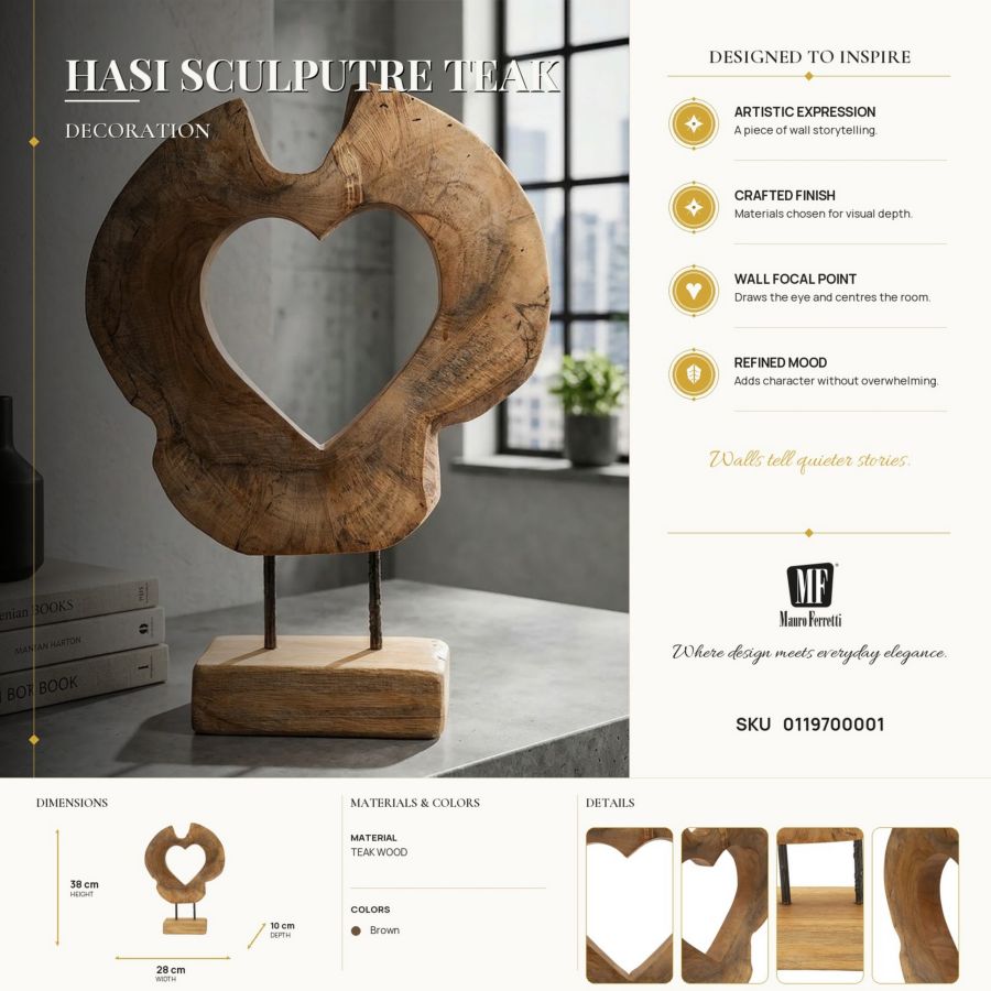Decoratie Hasi Sculputre Teak 28×10×38 cm
