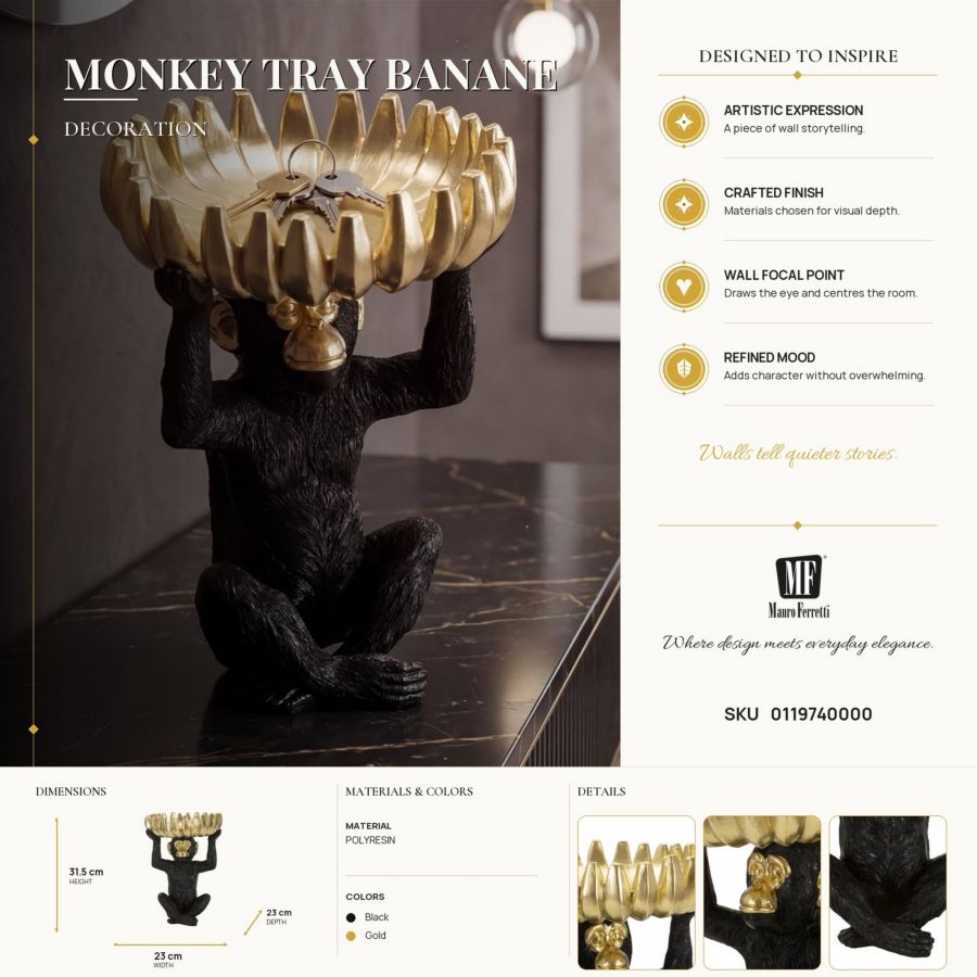 Decoratie Monkey Tray Banane Ø 23×31,5 cm