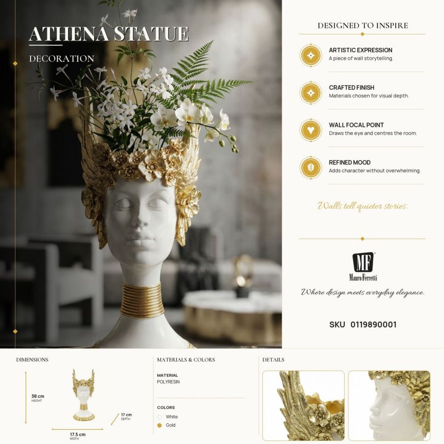 Decoratie Athena Statue 17,5×17×38 cm