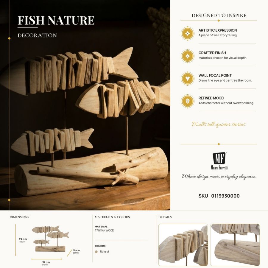 Decoratie Fish Nature 37×10×24 cm