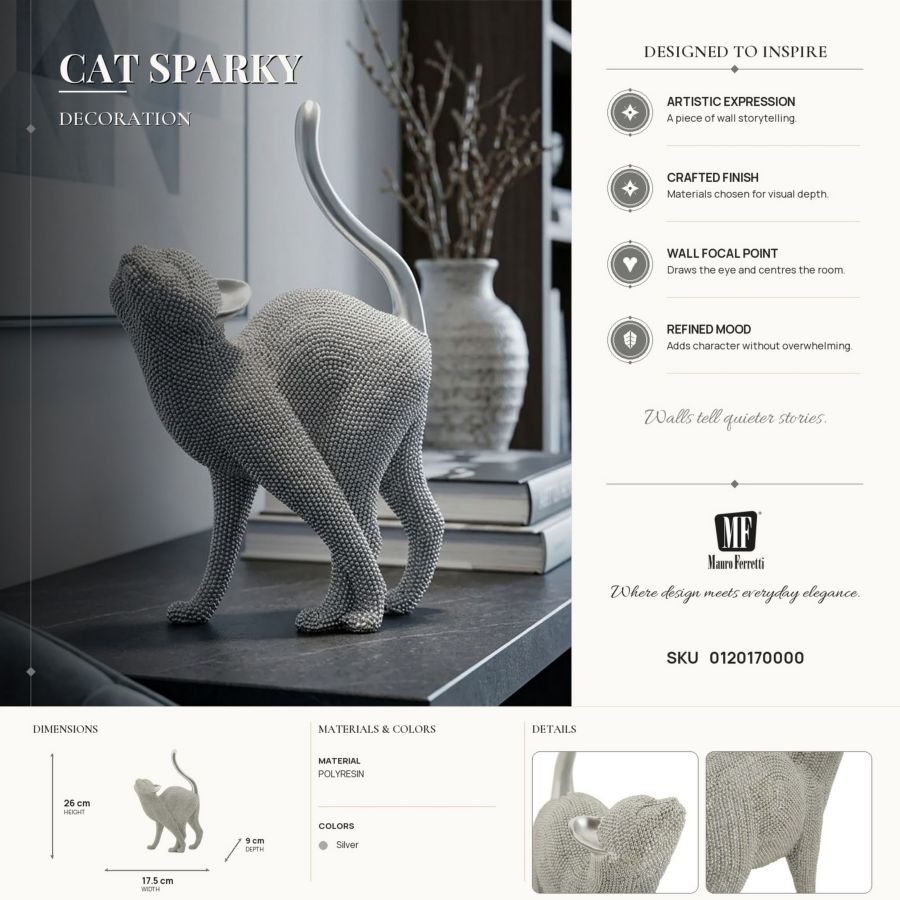 Decoratie Cat Sparky 17,5×9×26 cm