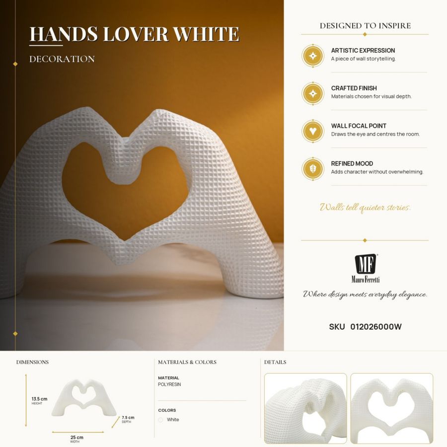 Decoratie Hands Lover White 25×7,5×13,5 cm