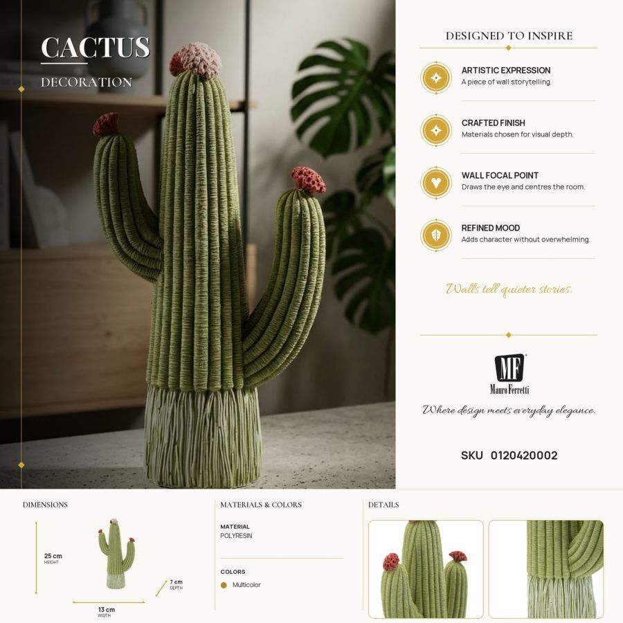 Decoratie Cactus 13×7×25 cm