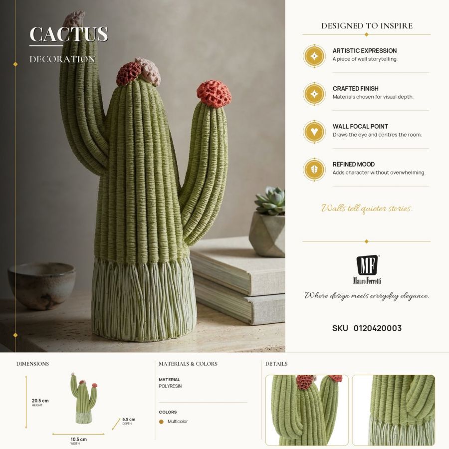 Decoratie Cactus 10,5×6,5×20,5 cm