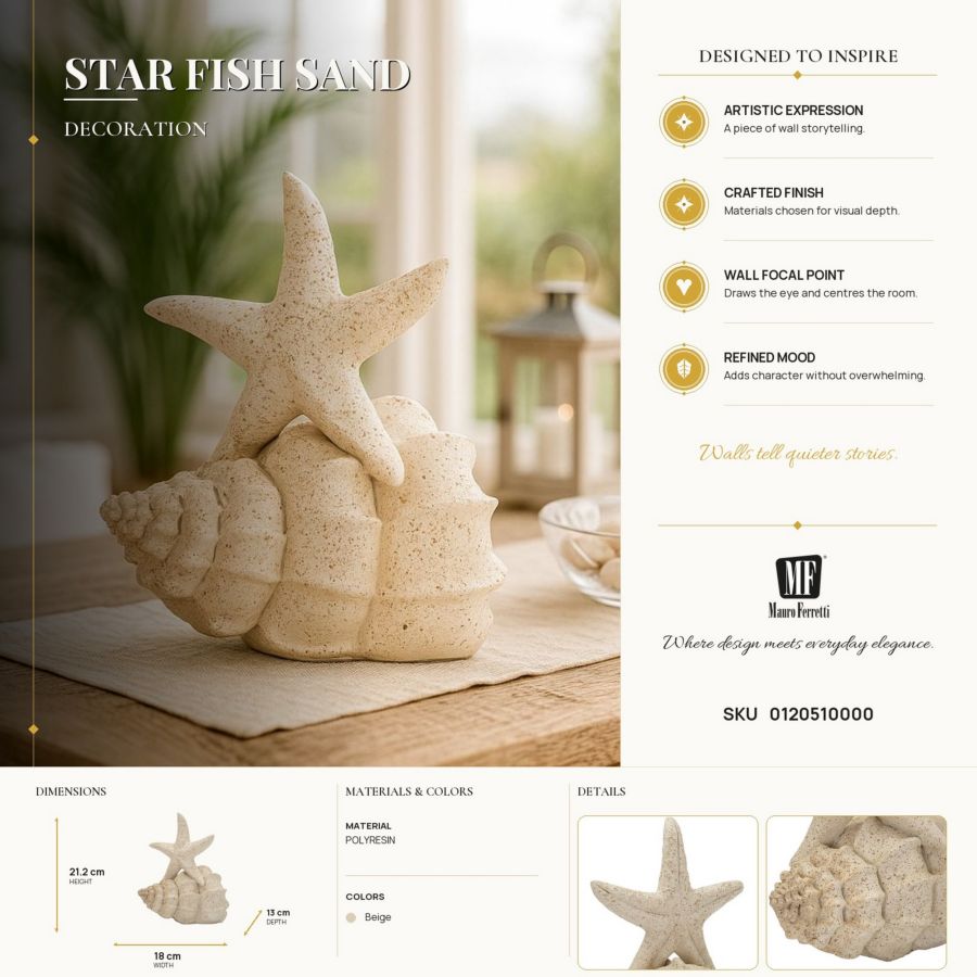 Decoratie Star Fish Sand 18×13×21,2 cm