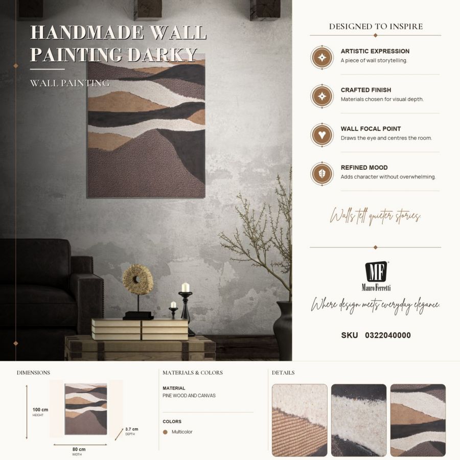 Schilderij Handmade Wall Painting Darky 80×3,7×100 cm