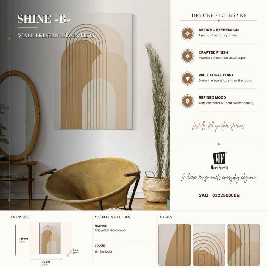 Schilderij Printing/painting Shine -b- 80×3×120 cm