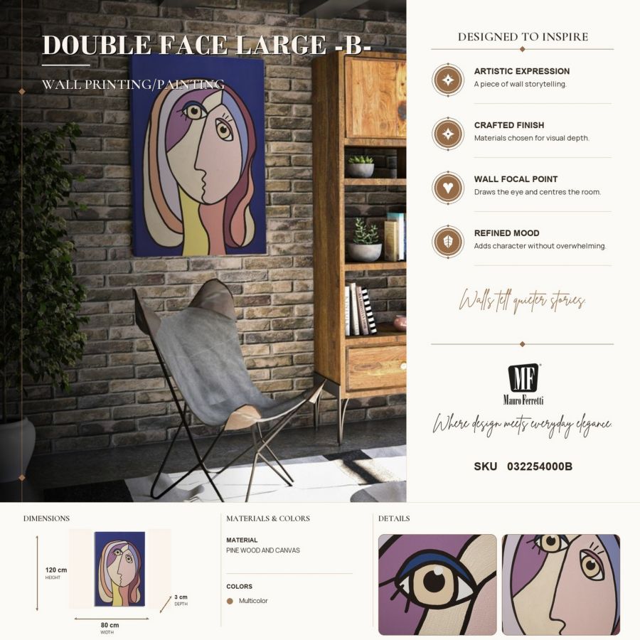 Schilderij Printing/painting Double Face Large -b- 80×3×120 cm