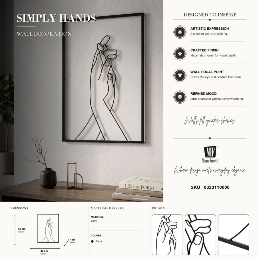 Wandpaneel Simply Hands 40×1×55 cm