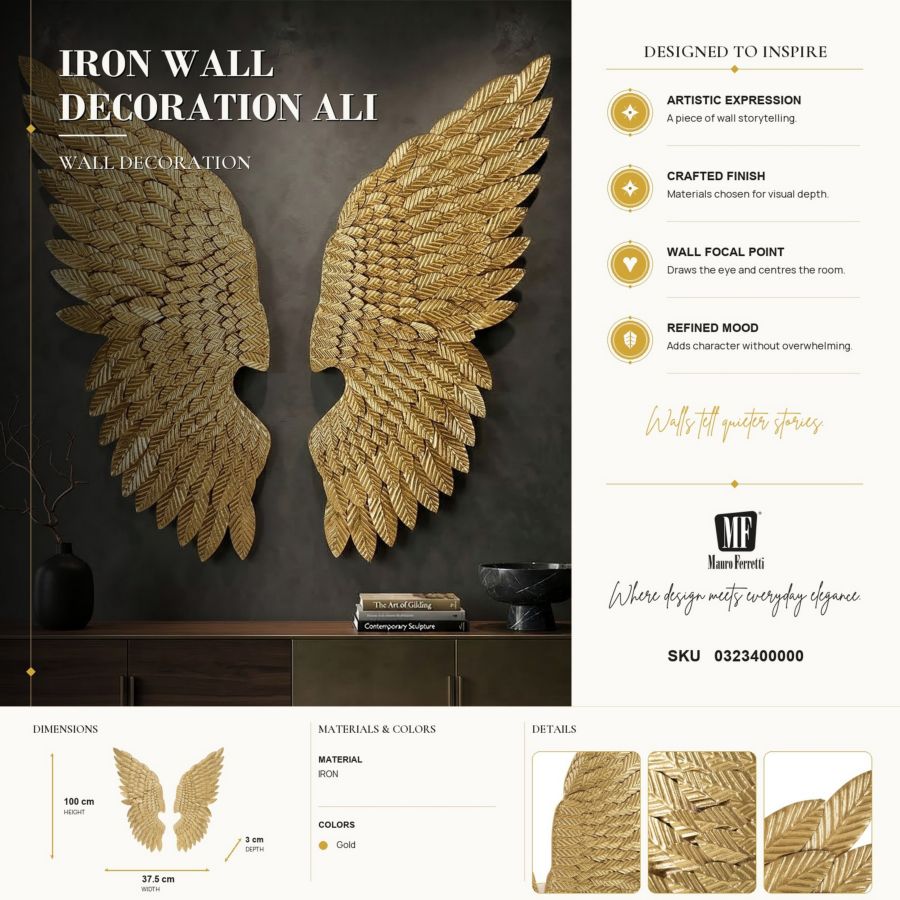 Wanddecoratie Ali Beauty Set 2 Pcs 37,5×3×100 cm