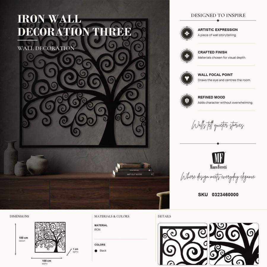 Wanddecoratie Three Plus 100×1×100 cm
