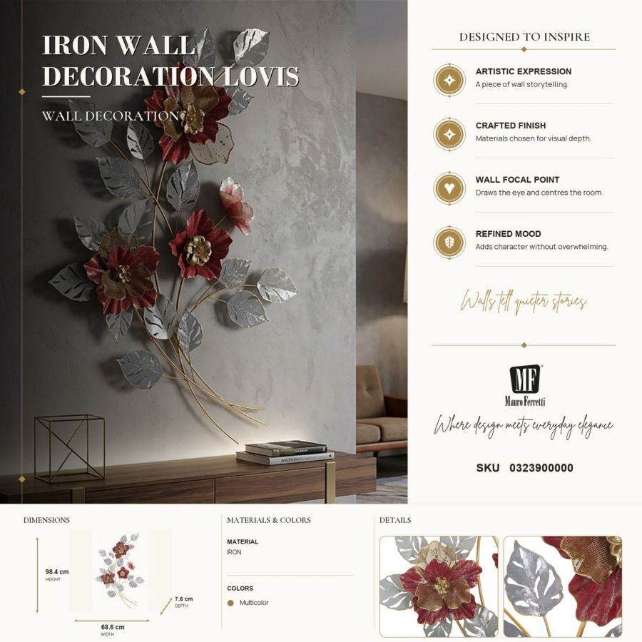 Wanddecoratie Lovis 68,6×7,6×98,4 cm