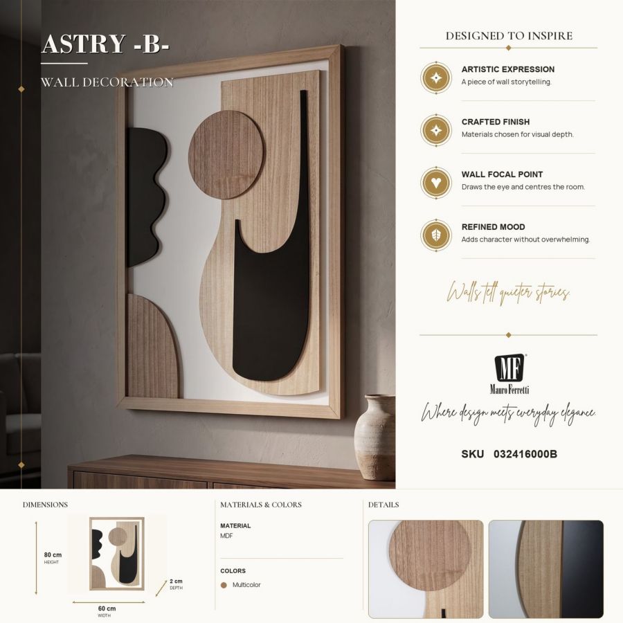 Wandpaneel Astry -b- 60×2×80 cm