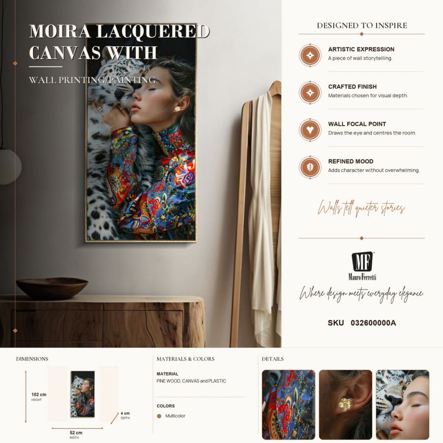 Schilderij Moira Lacquered Canvas With Frame -a- 52×4×102 cm