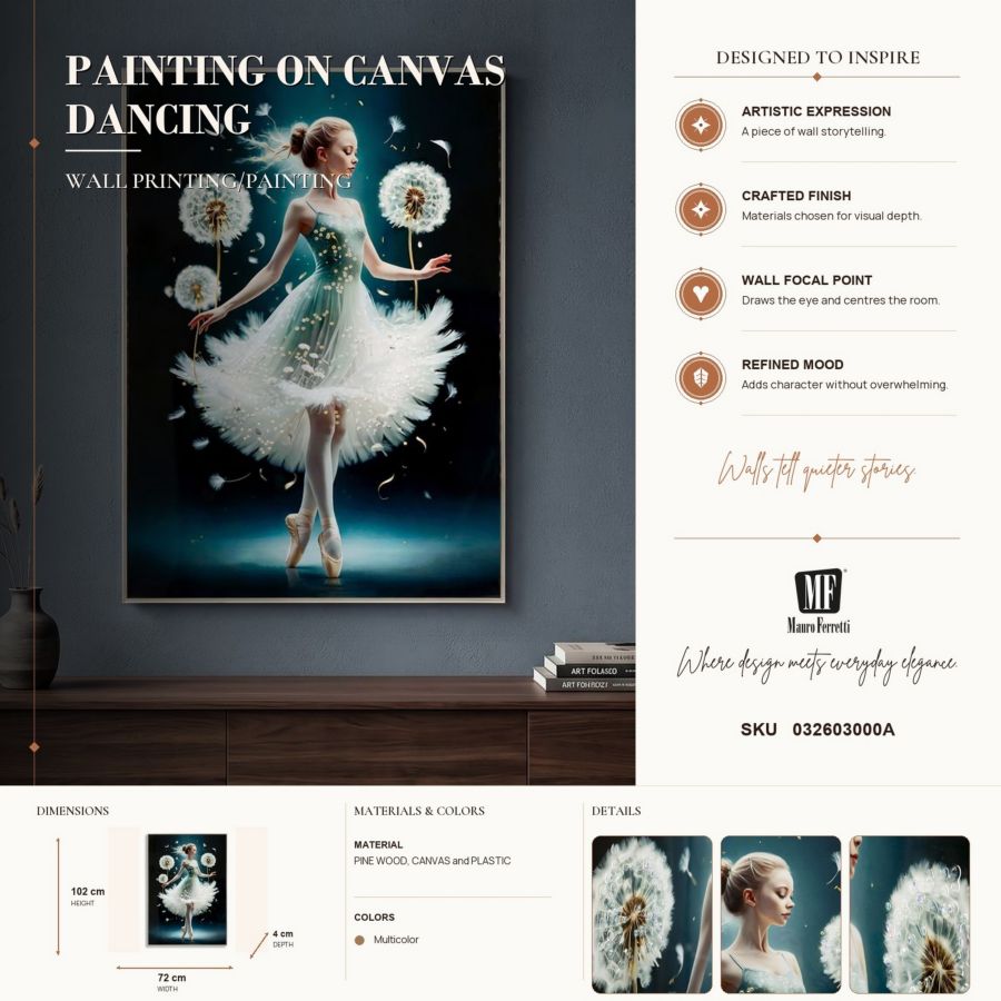 Schilderij On Canvas Dancing Lacquered With Frame -a- 72×4×102 cm