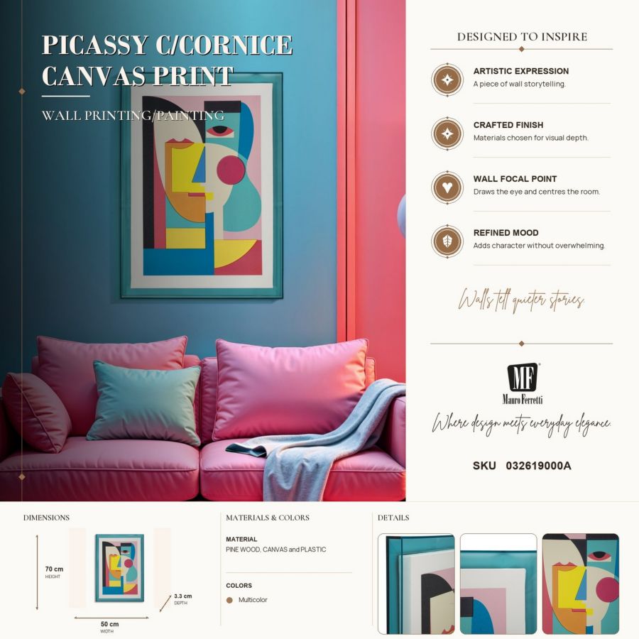 Schilderij Picassy C/cornice Canvas Print -h- 50×3,3×70 cm