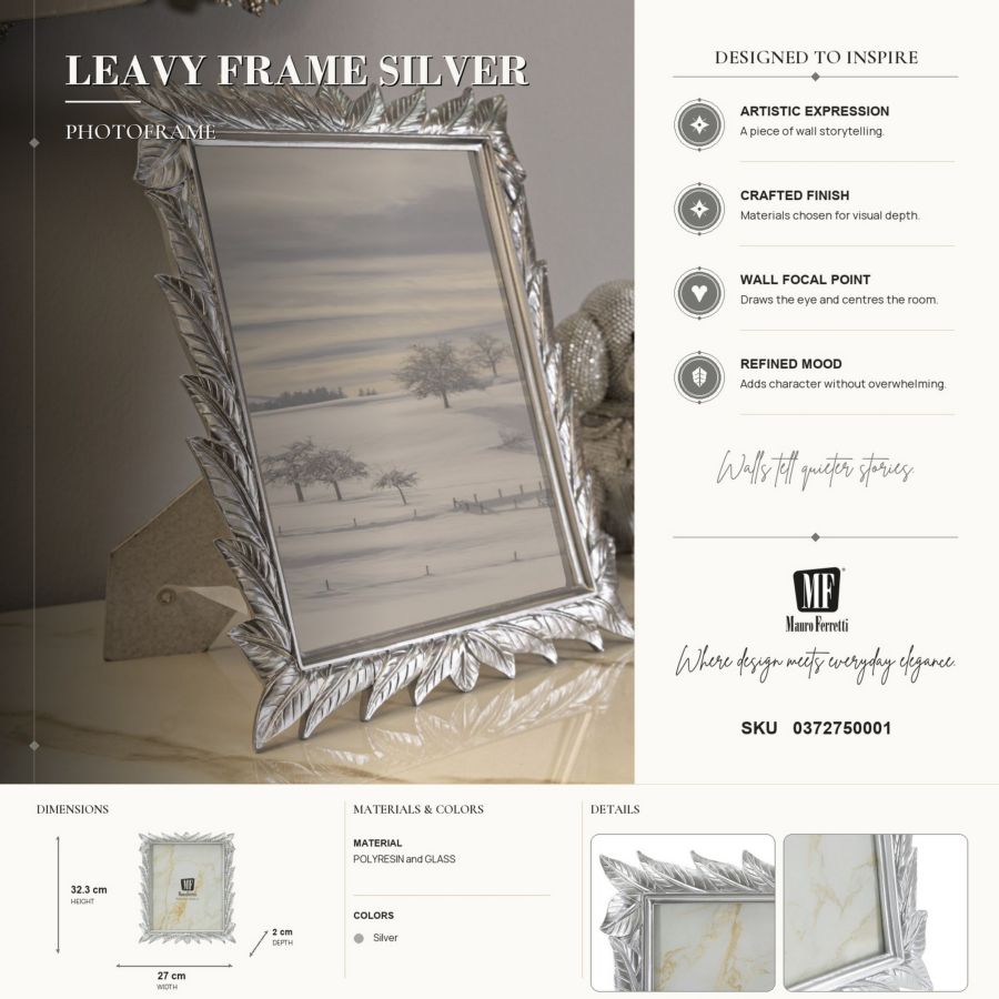 Fotolijst Leavy Frame Silver 27×2×32,3 cm