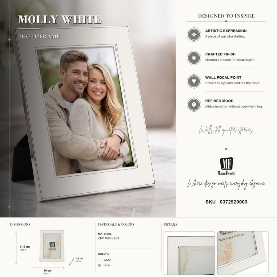 Fotolijst Molly White 16,×1,6×21,5 cm