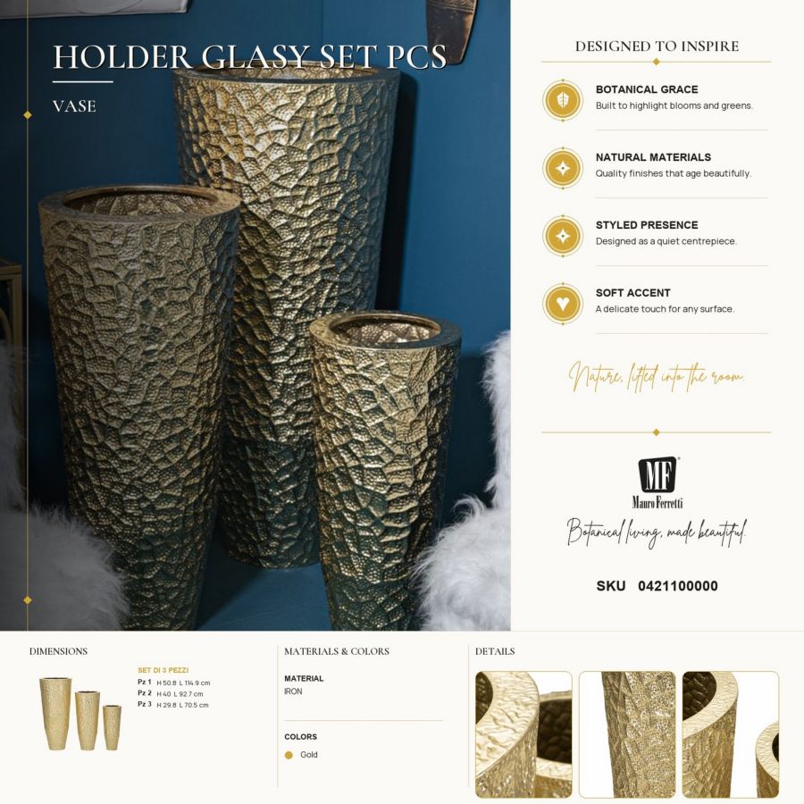 Vaashouder Glasy Set 3 Pcs Ø 50,8×114,9 cm