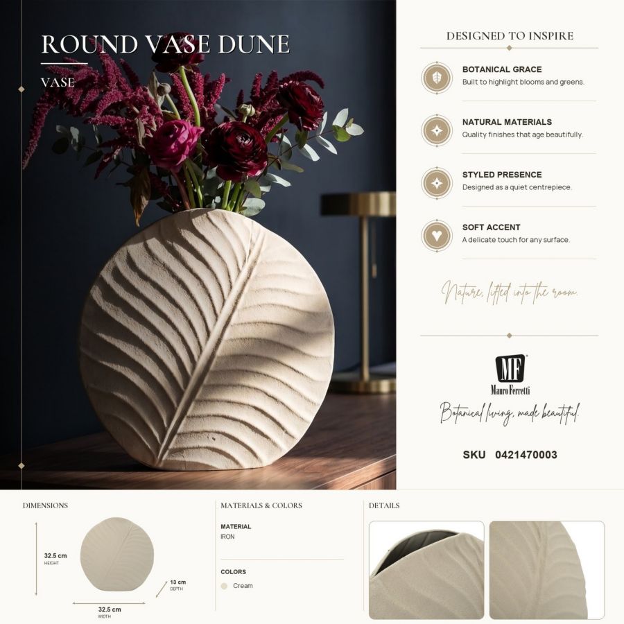 Vaas Round Vase Dune Ø 32,5×13 cm