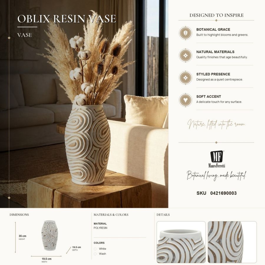 Vaas Oblix Resin Vase Ø 19,5×35 cm