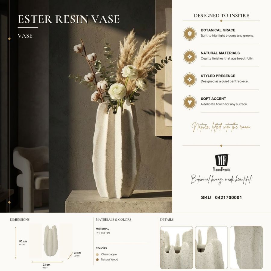 Vaas Ester Resin Vase Ø 23×50 cm