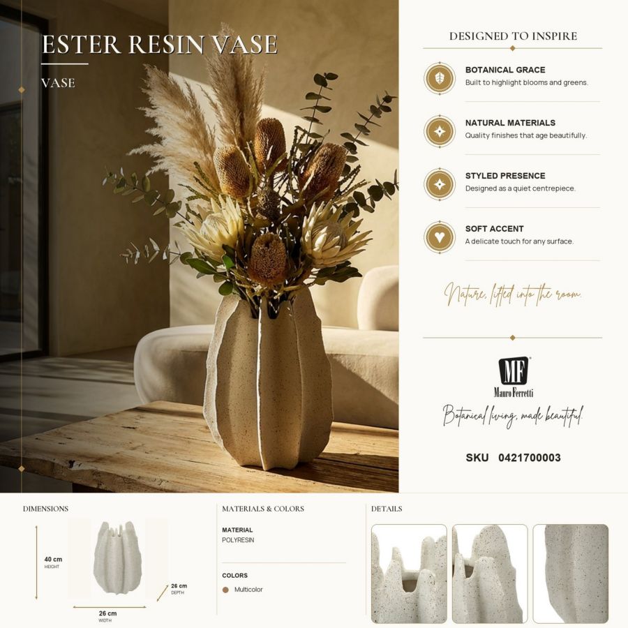 Vaas Ester Resin Vase Ø 26×40 cm