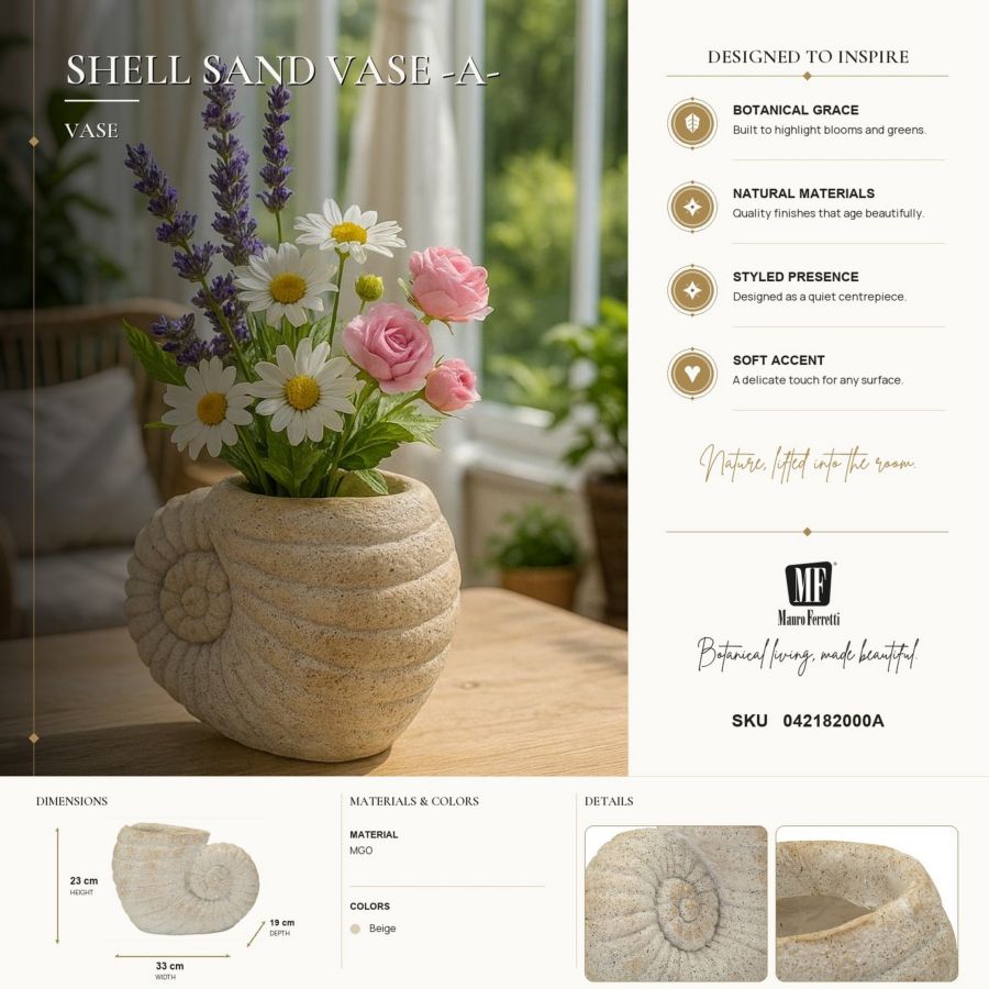 Vaas Shell Sand Vase -a- 33×19×23 cm