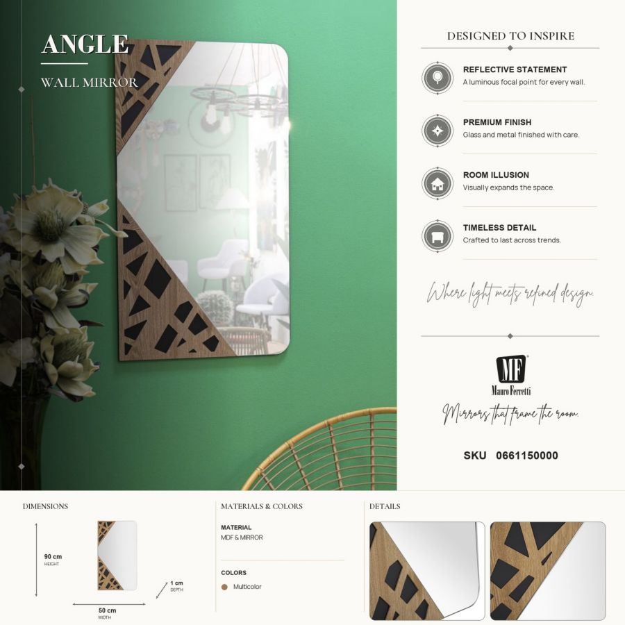 Spiegel Angle 50×1×90 cm
