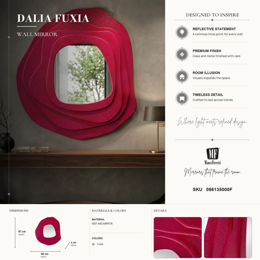 Spiegel Dalia Fuxia 90×4×97 cm
