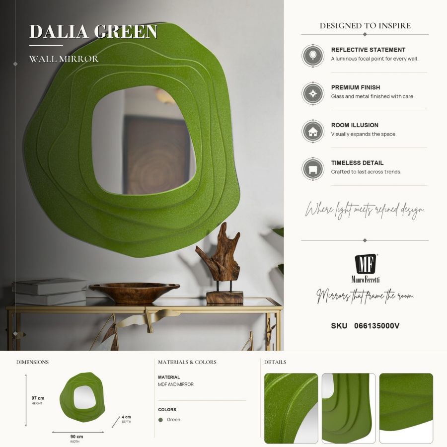 Spiegel Dalia Green 90×4×97 cm
