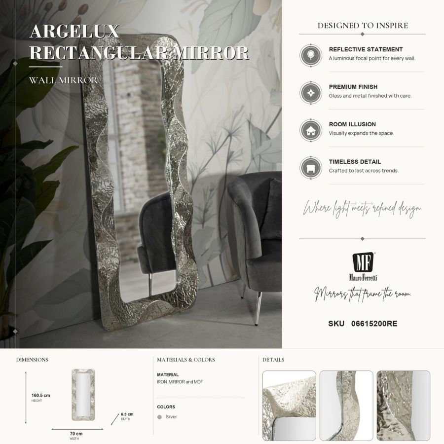 Spiegel Argelux Rectangular Mirror 70×6,5×160,5 cm