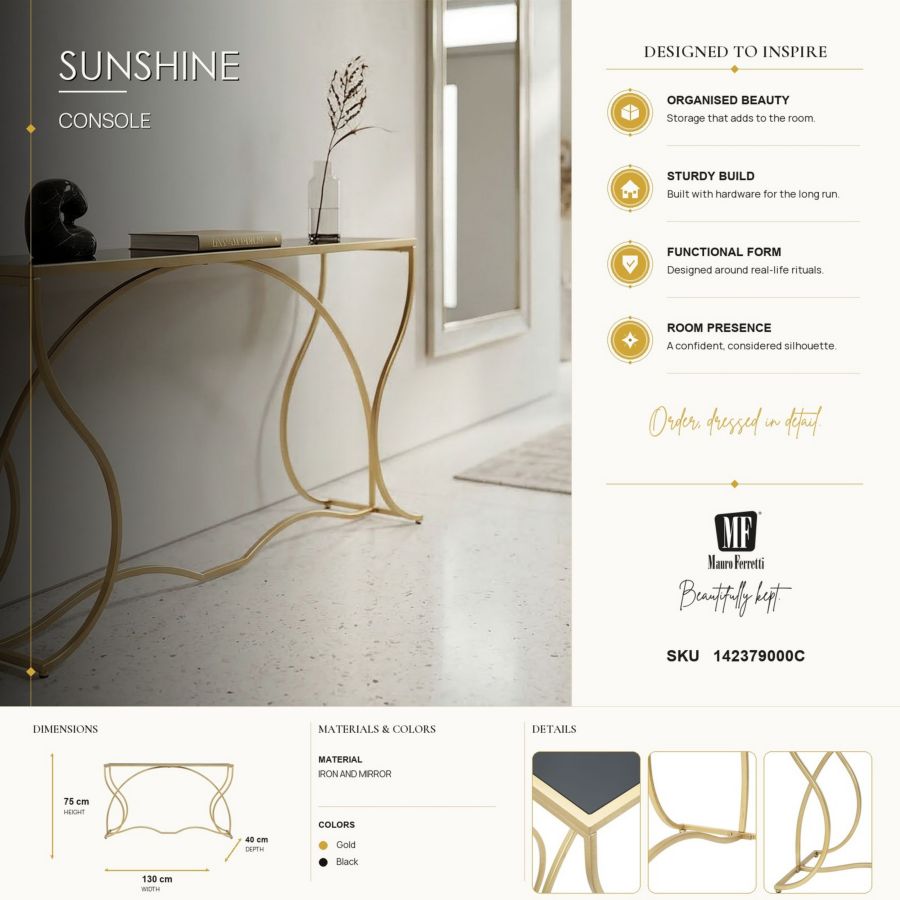Consoletafel Sunshine 130×40×75 cm