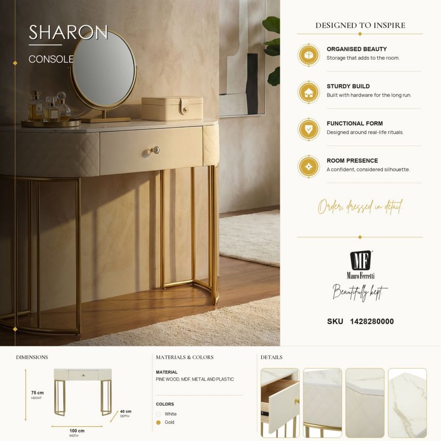 Consoletafel Sharon 100×40×75 cm