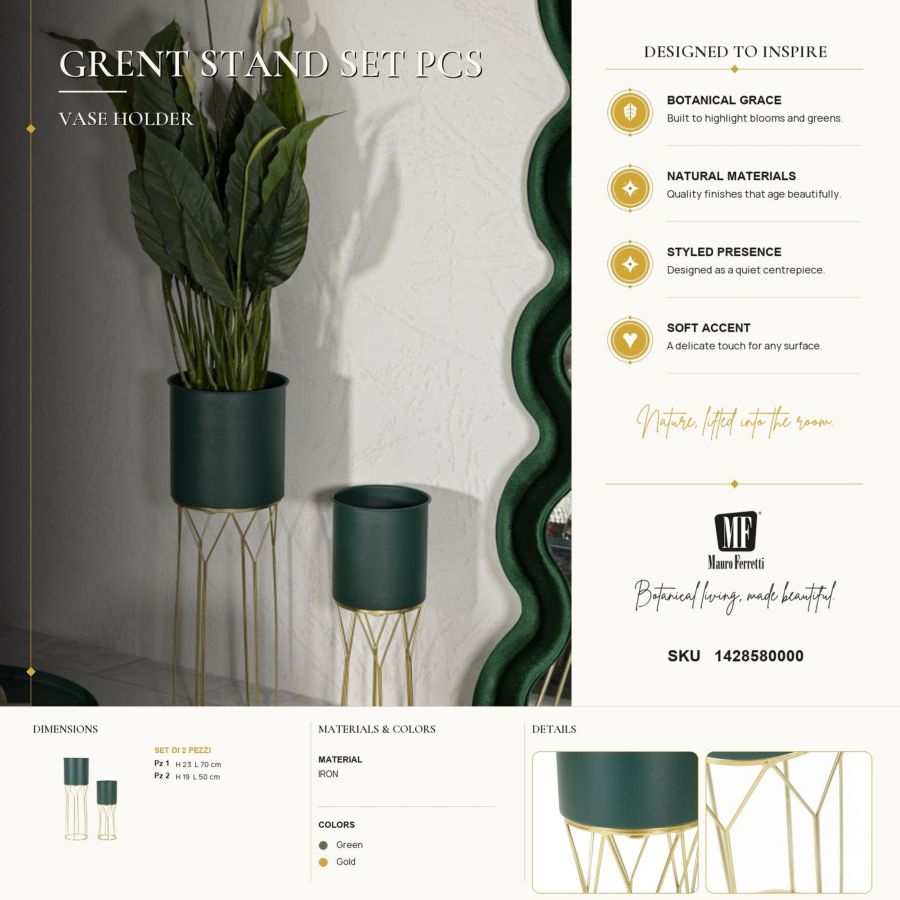 Vaashouder Grent Stand Set 2 Pcs Ø 23×70 cm