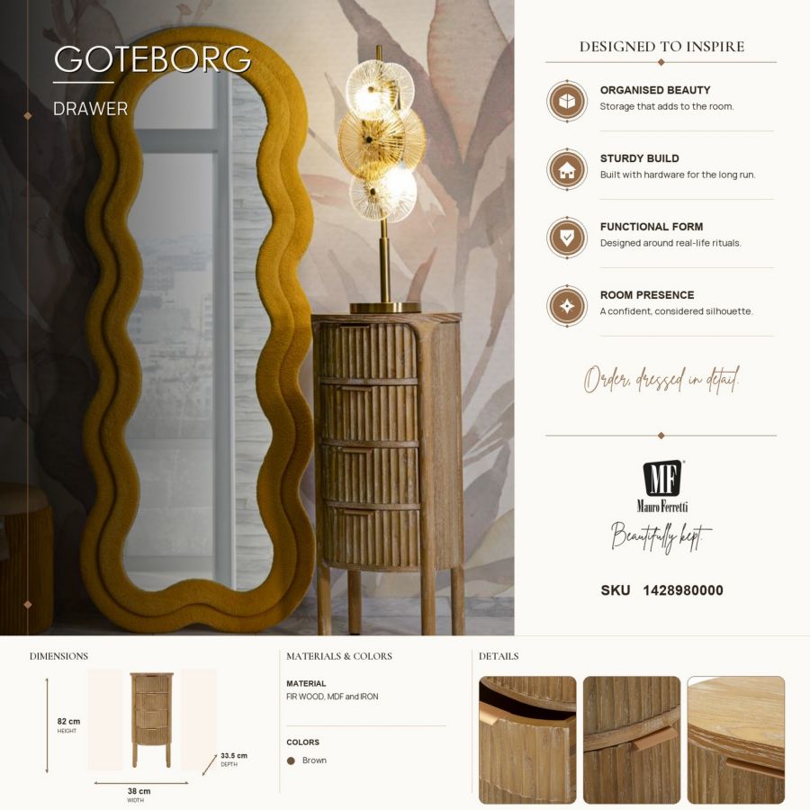 Ladekast Drawer Goteborg 38×33,5×82 cm