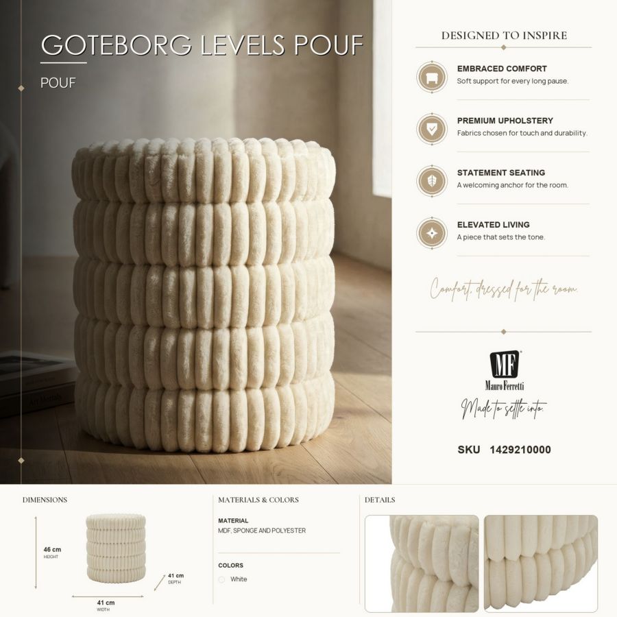 Poef Goteborg Levels Pouf Ø 41×46 cm
