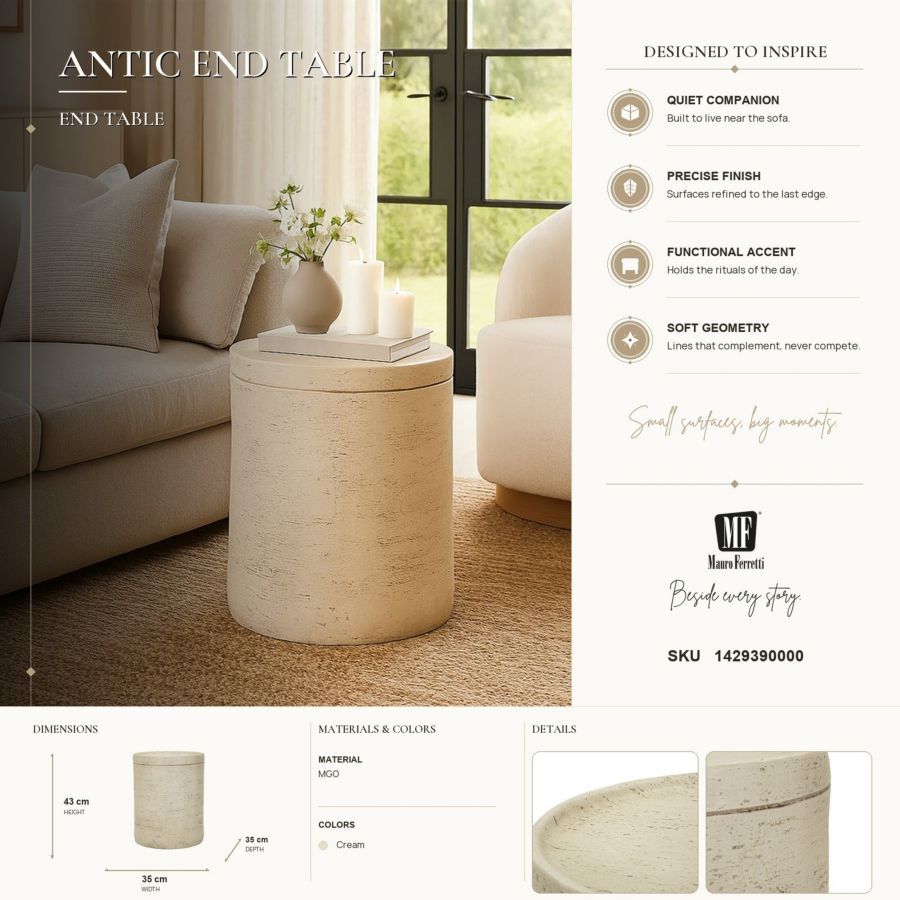 Bijzettafel Antic End Table Cm Ø 35×43 cm