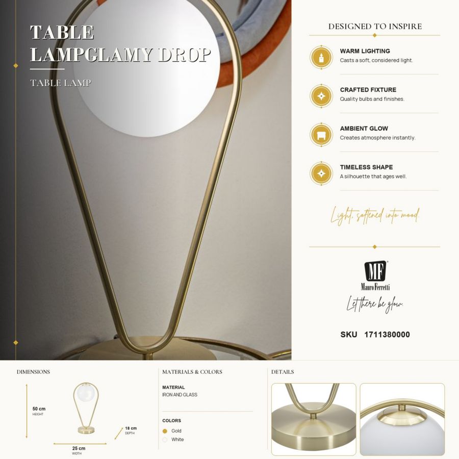 Tafel Lampglamy Drop 25×18×50 cm
