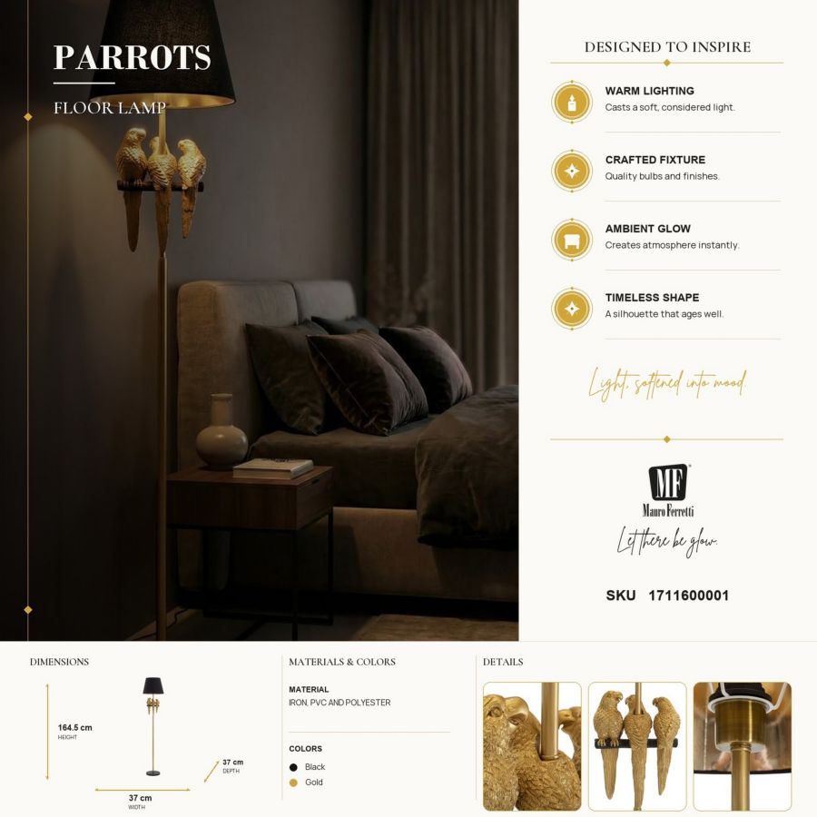 Vloerlamp Parrots Ø 37×164,5 cm