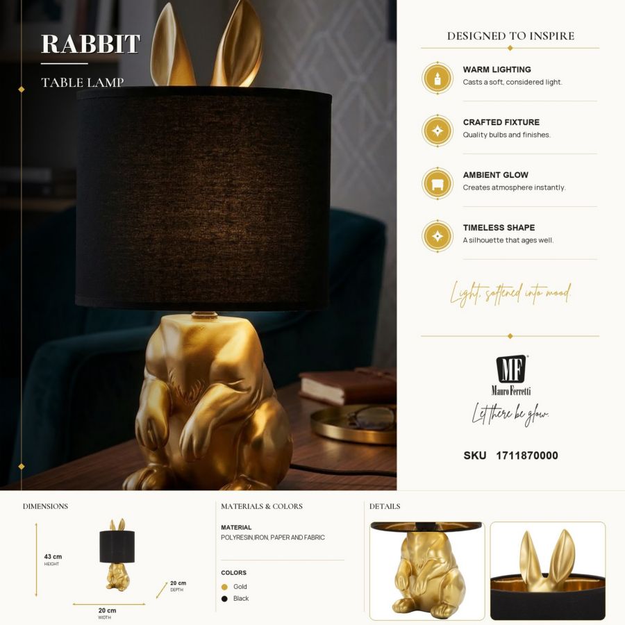 Tafellamp Rabbit Ø 20×43 cm