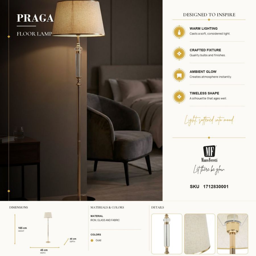 Vloerlamp Praga Ø 45×165 cm
