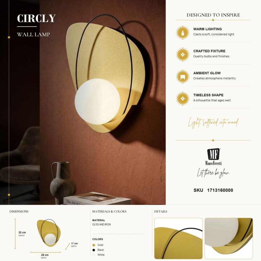 Wandlamp Circly 28×17×32 cm