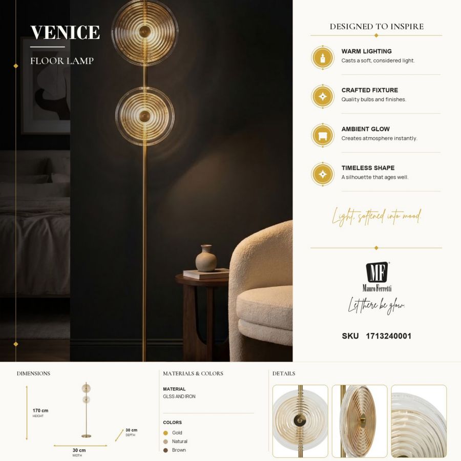 Vloerlamp Venice Ø 30×168 cm