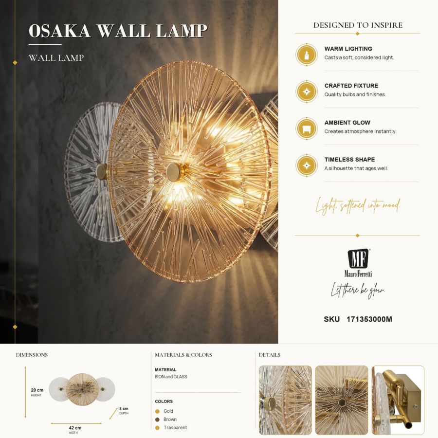 Wandlamp Osaka Wall Lamp 42×8×20 cm