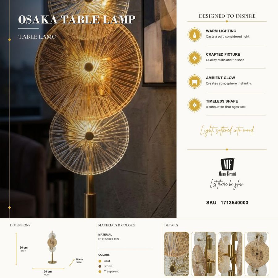 Tafellamp Osaka Table Lamp 20×18×66 cm